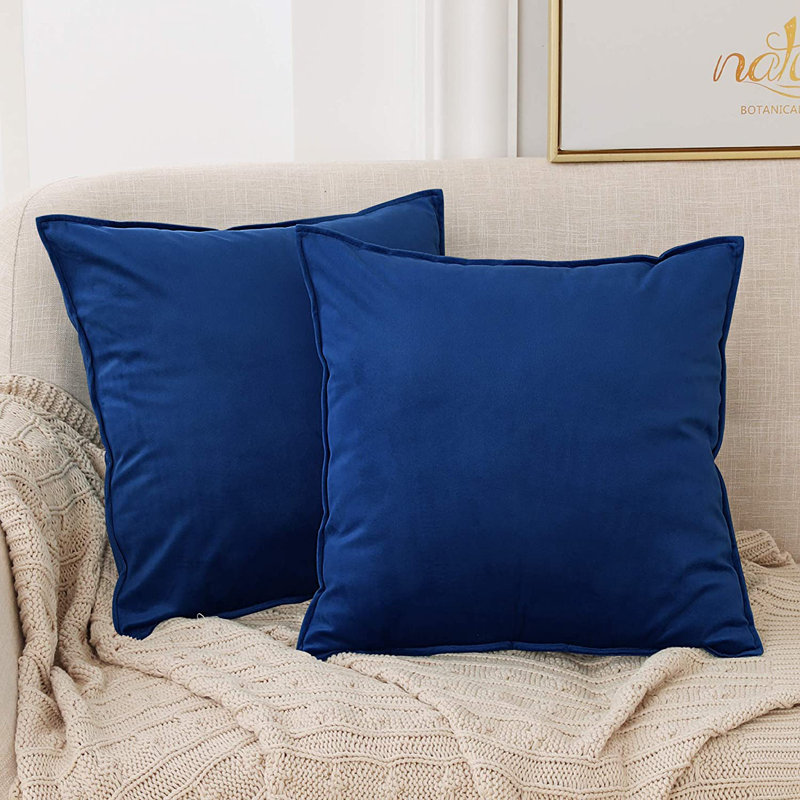 Fritch Square Cushion Cover, 55cm H x 55cm W x 1cm D, Navy Blue