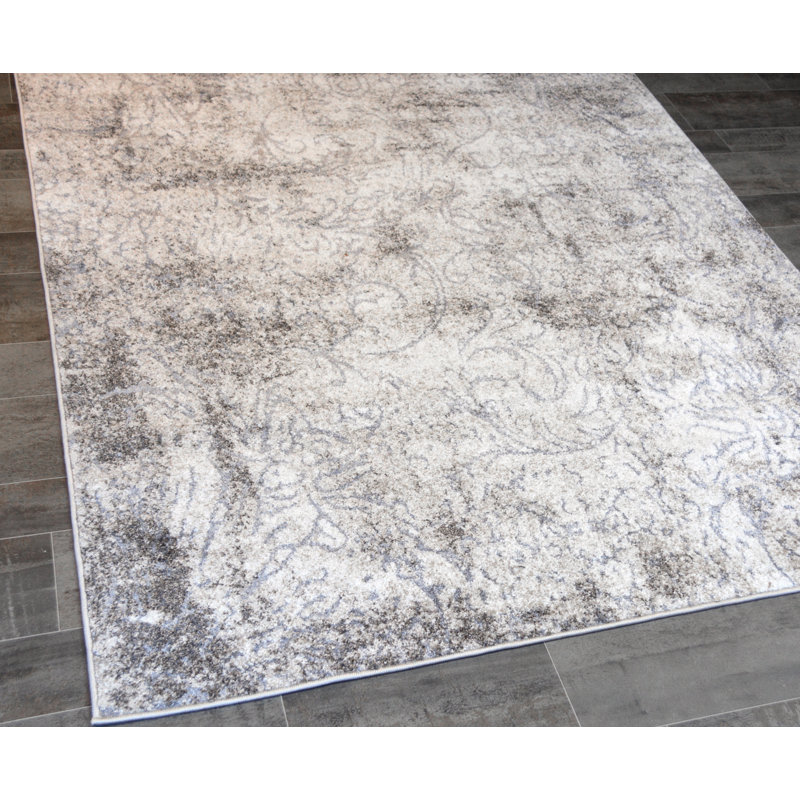 Tapis crème / gris Marybeth, Rectangle 5 pi 3 po x 7 pi 3 po