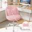 Fauteuil de bureau pivotant en velours avec accoudoirs et roues roulantes XUEGW-131202396