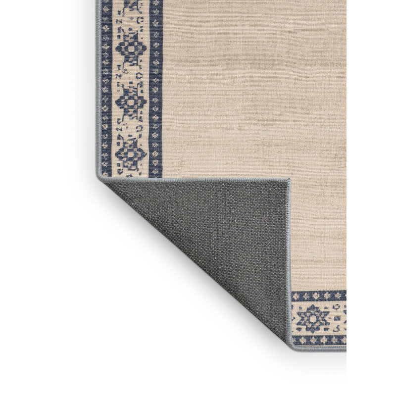 Tapis moelleux moelleux et moderne à motif abstrait Hanoukka beige et beige - Reliure bleu ciel, 6 x 9