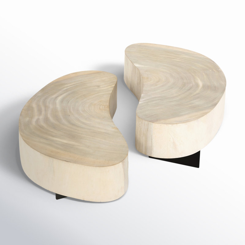 Anasta Coffee Table, Bleached Guanacaste, Dark Gunmetal