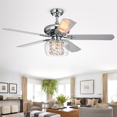 Ventilateur de plafond à 5 pales 52 po avec télécommande et ensemble d’éclairage inclus Gaines