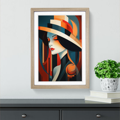 Art Deco Woman Abstract Art - Framed Print