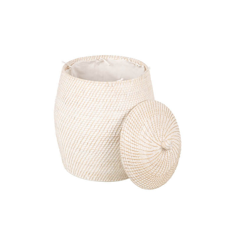 Quamba Laundry Hamper, White Wash