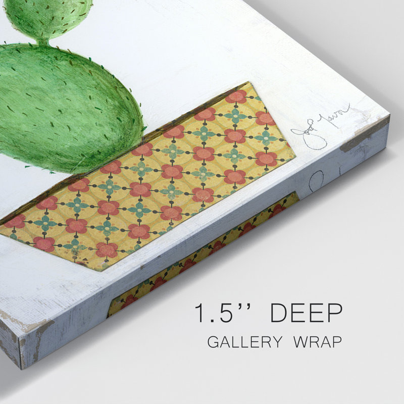 Boho Cacti I - impression sur toile tendue, H 24 po x l 96 po x P 1 po