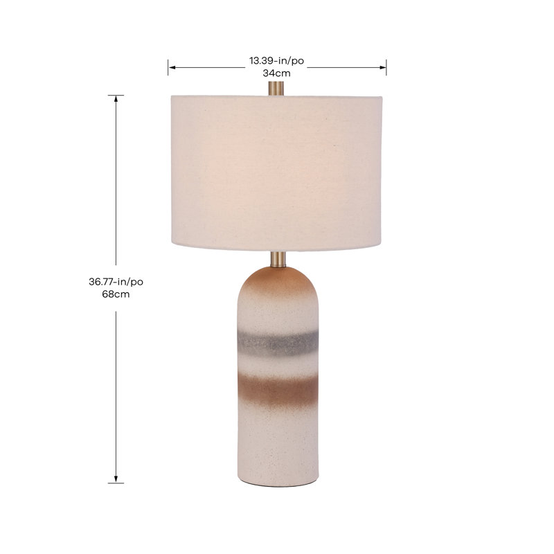 Sahara 27" Ceramic Table Lamp with Linen Shade for Bedrooms, Living rooms, Entryway, Offices