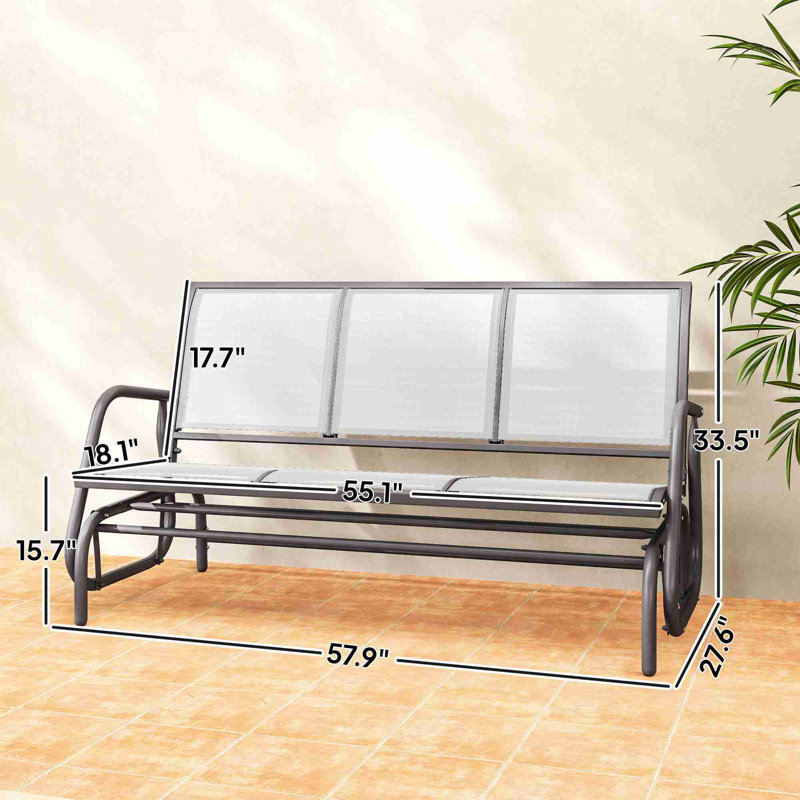 Banc oscillant d'extérieur 3 personnes, Cream White/Gray