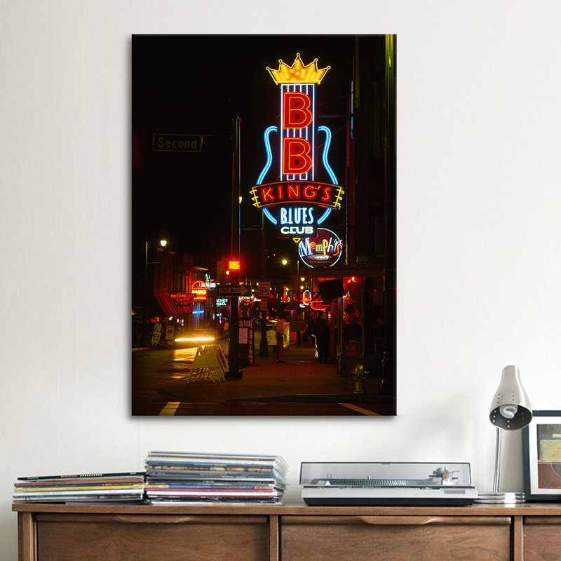 Reproduction de photo sur toile panoramique, "King's Club", Memphis, Tennessee, H 18 po x l 12 po x P 1,5 po, Toile tendue