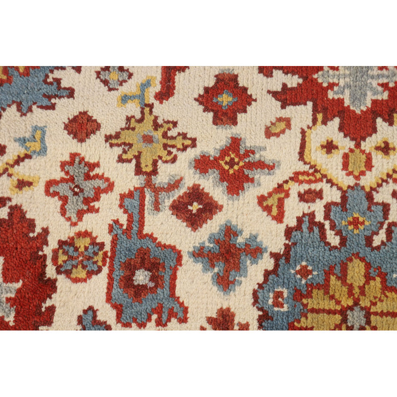 Tapis oriental ivoire fait à la main Oushak 4 x 6