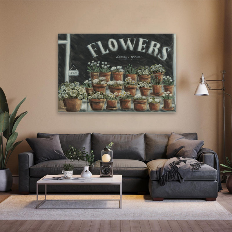 Petite boutique de fleurs - art contemporain pots de fleurs en terre cuite, H 40 po x l 60 po