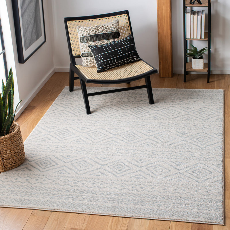 Tapis ivoire / gris clair Sutphin Southwestern, Rectangle 12 pi x 18 pi