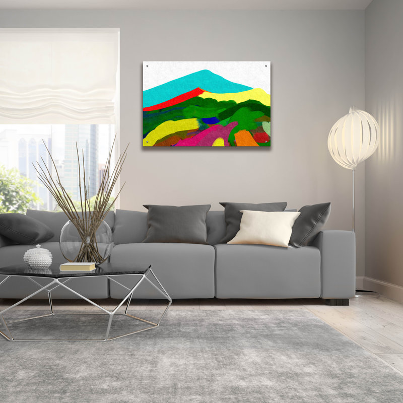 Art mural en verre Ivy Bronx «Sicilian Mountain» par Cesare Bellassai, H 24 po x l 36 po x P 0,2 po