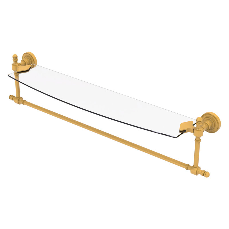 Tablette flottante rétro avec porte-serviettes, H 5 po x l 24 po x P 5 po, Or espagnol
