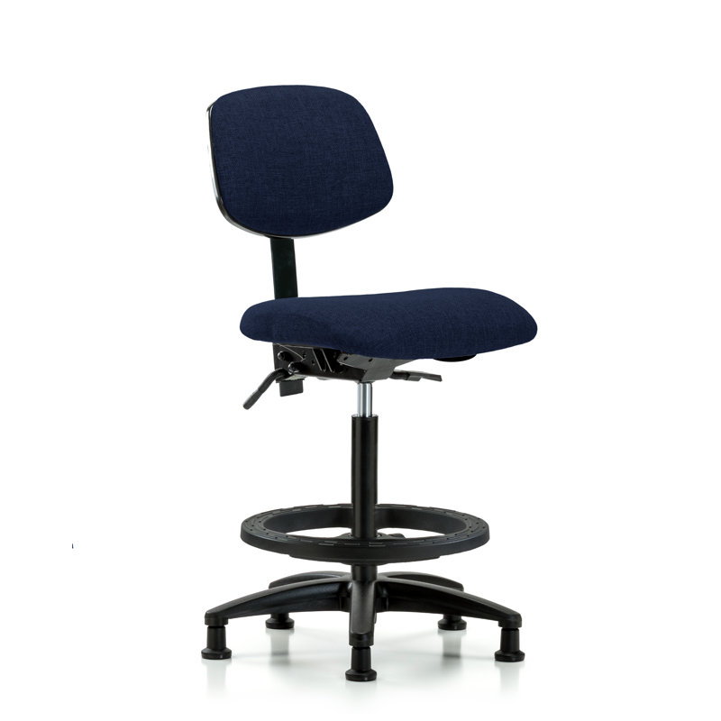 Chaise de dessinateur Micaela, Bleu marine, Inclus, Patins