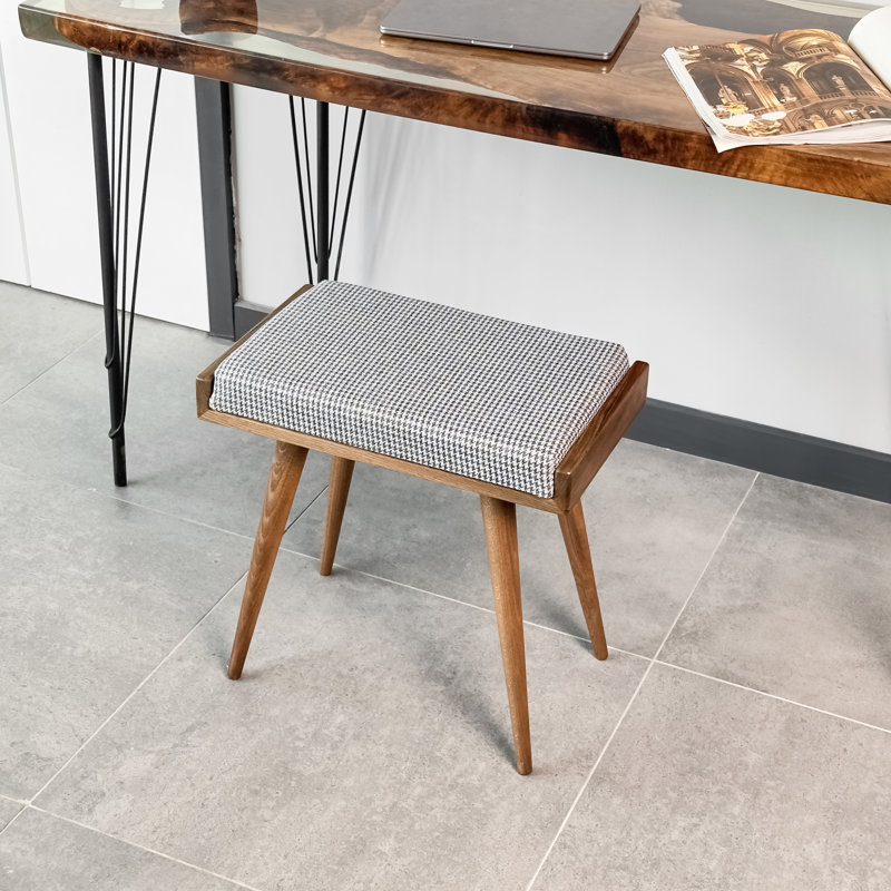 Solid Wood Piano Bench Stool, Grey