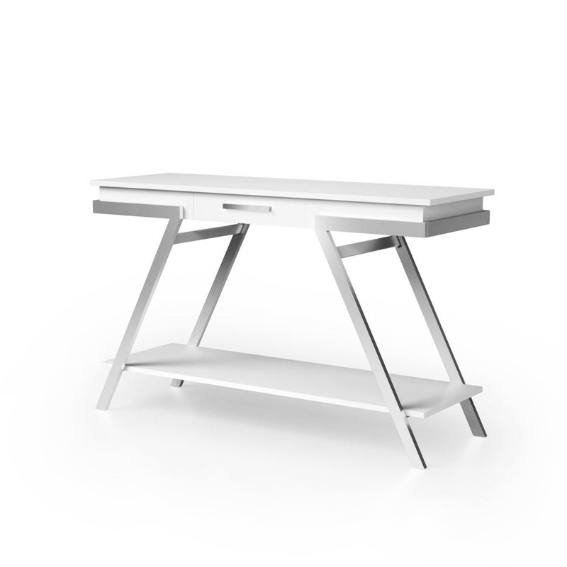 Contemporary Style  1Pc Sofa Table High Gloss Finish Chrome Frame Console Table Gorgeous Living Room Furniture