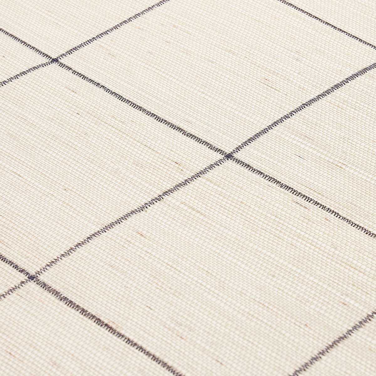 Windowpane Sisal Wallpaper Roll, Charcoal