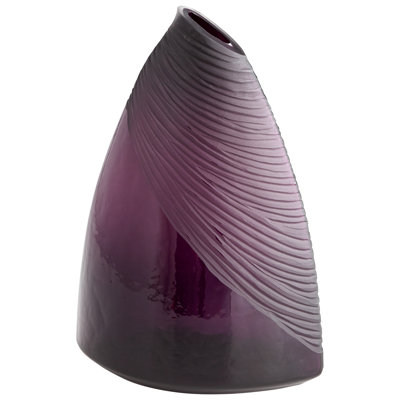 Vase de table en verre améthyste mauve