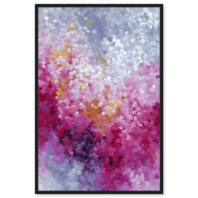 Rosy Dot II Canvas Print Pink Wall Art by Art Remedy, Black Frame, 30 x 45