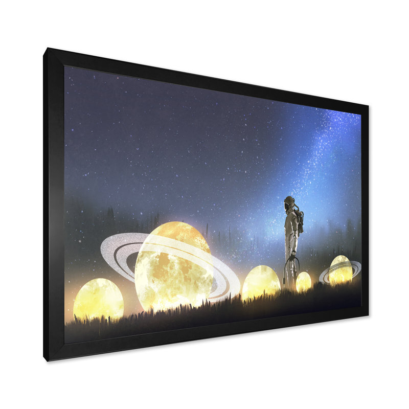 «Video In Astronaut», jeu vidéo sur toile «Lost In Galaxy II», Cadre photo noir, H 8 po x l 12 po x P 1 po