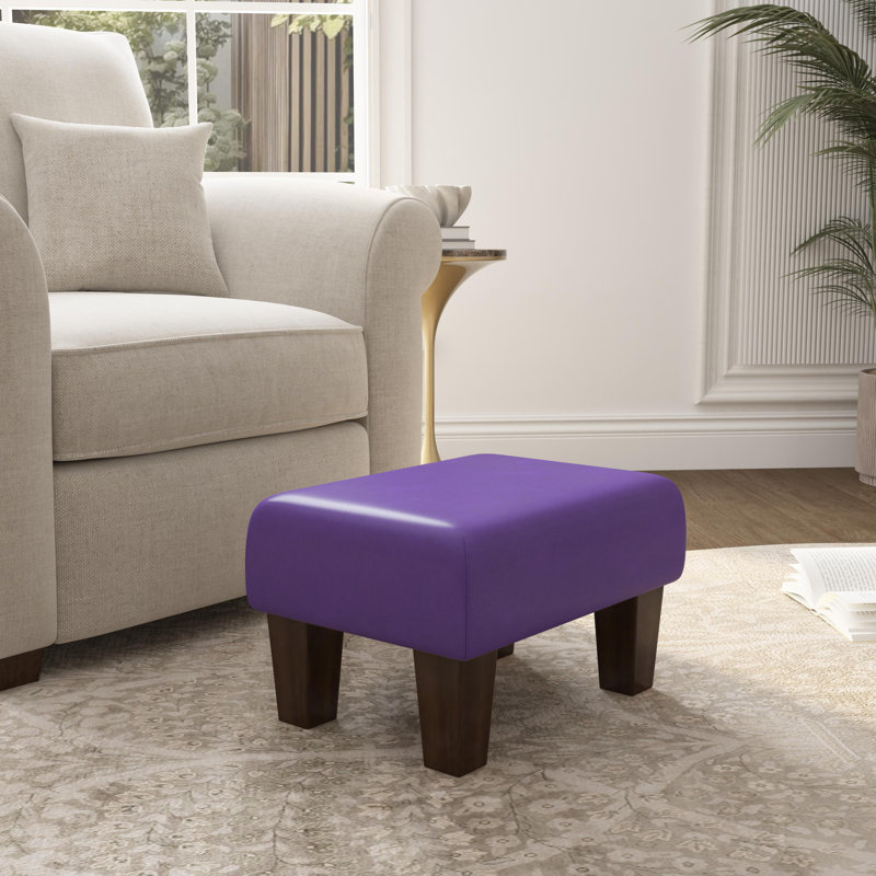 Acierno Natural Wood Contemporary Leg - Faux Leather, Blackcurrant Purple, Brown