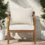 Chaises longues de patio modernes, siège profond en bois d'acacia pour terrasse de balcon