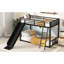 Metal Bunk Bed With Slide, Twin Over Twin, Black