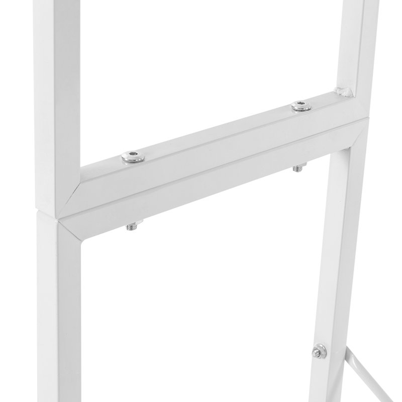 Hidemasa Iron Floor Stand Bathroom Shelves, White/Natural