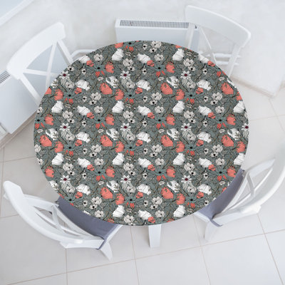 Wrought Studio™ Garden Fitted Round Tablecloth Diameter Multicolor