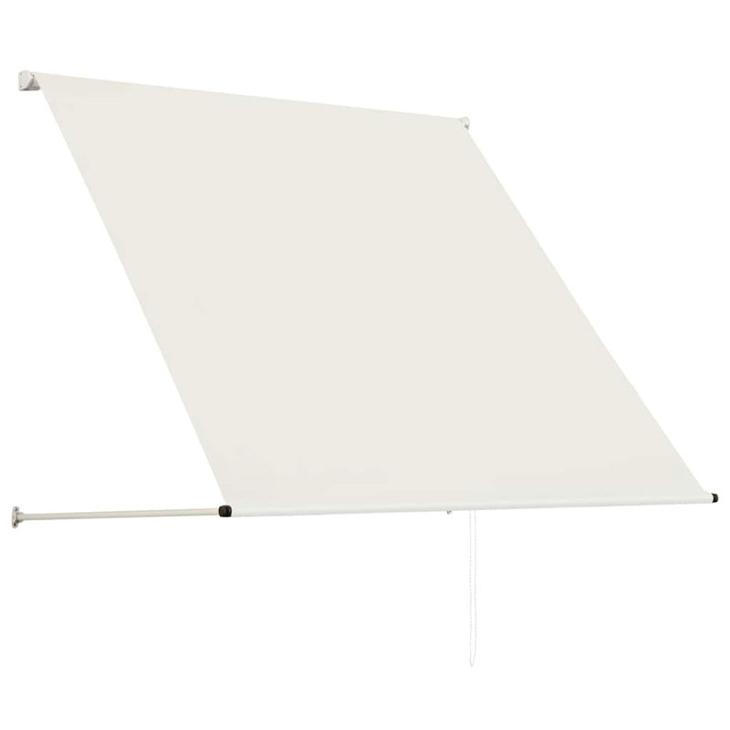 Structure en acier auvent crème avec abat-jour extérieur 100% polyester enduit de polyuréthane, Crème, Couleur unie