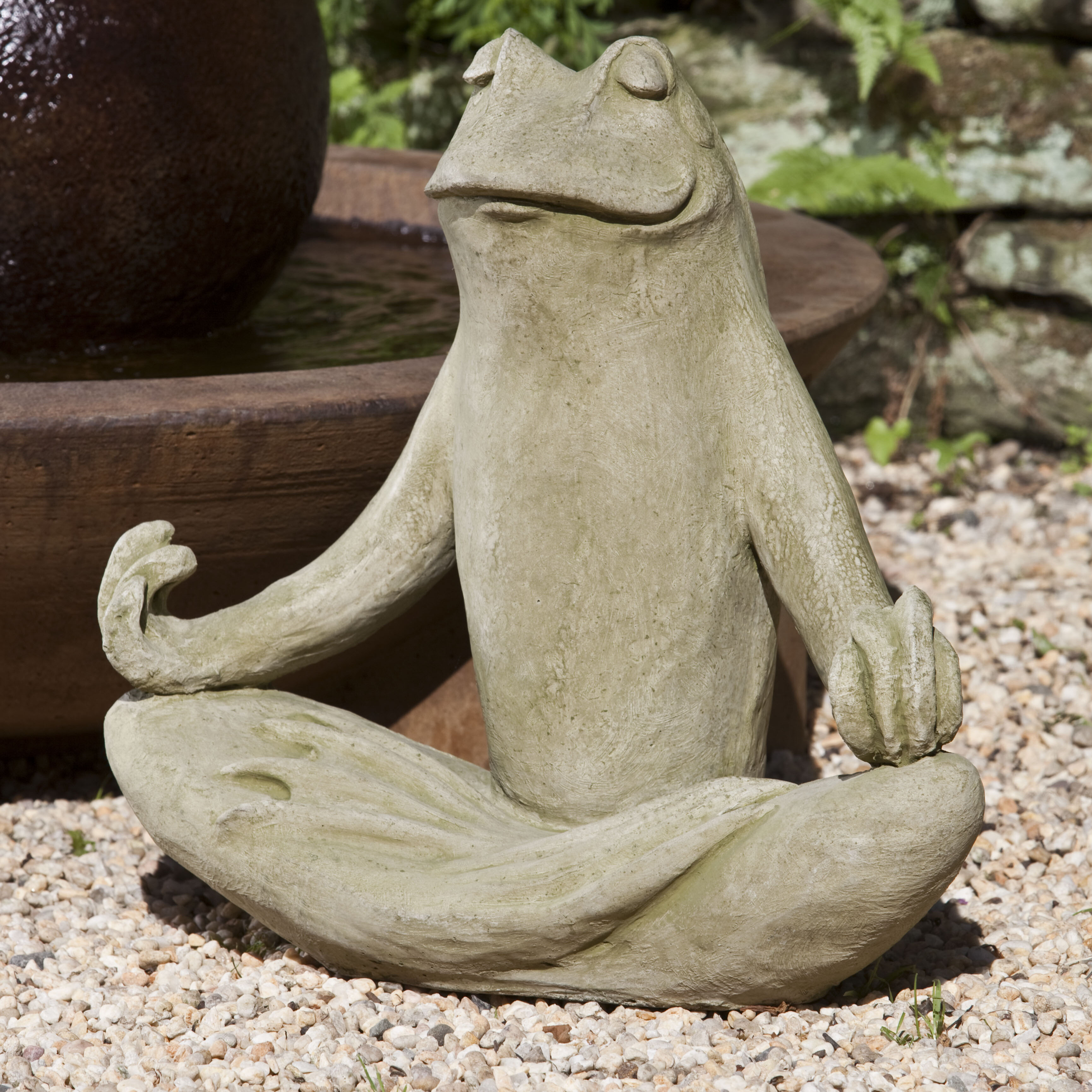 Campania International Totally Zen Frog Statue Colour: Brownstone