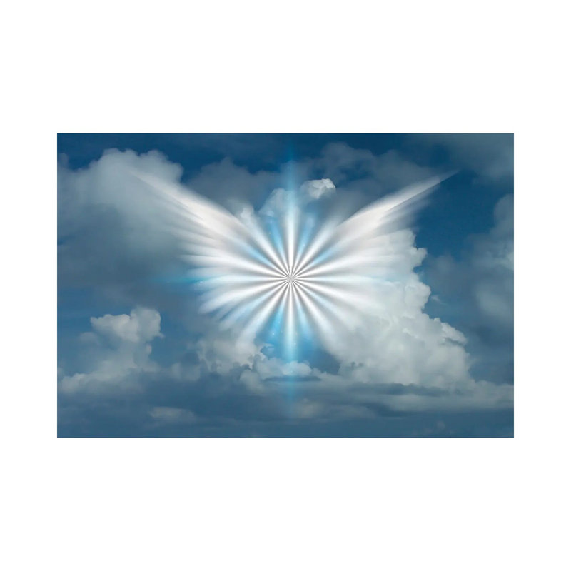 Winged Star in Cloudy Sky 3D Rendering 1 Piece Wrapped Canvas Wall Art, 20.32 cm H x 30.48 cm W