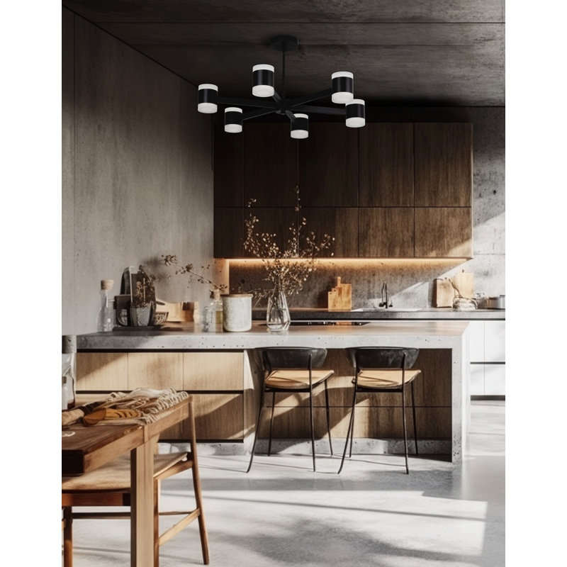 Vicenza 12 - Light Dimmable LED Chandelier, Matte Black
