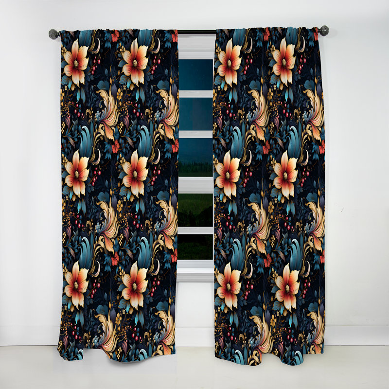 Classic Elegance Paisley Pattern - Glam Velvet Curtain - Room Darkening - 1 panel, 52" W x 120" L