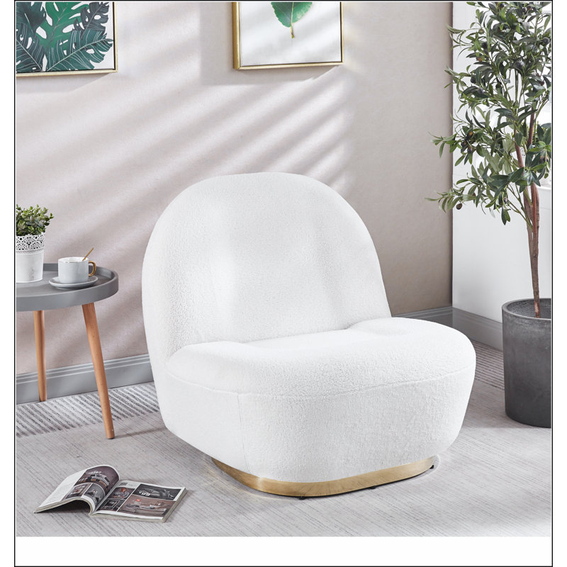 Modern Velvet Swivel Accent Chair with Stainless Steel Base
