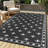 8' x 10' Waterproof Reversible Outdoor Rug, Plastic Straw Weave, Lightweight and Easy-Clean Patio Mat for Deck, Backyard, Camping or RV Use, Black/White-422947556-422947558
