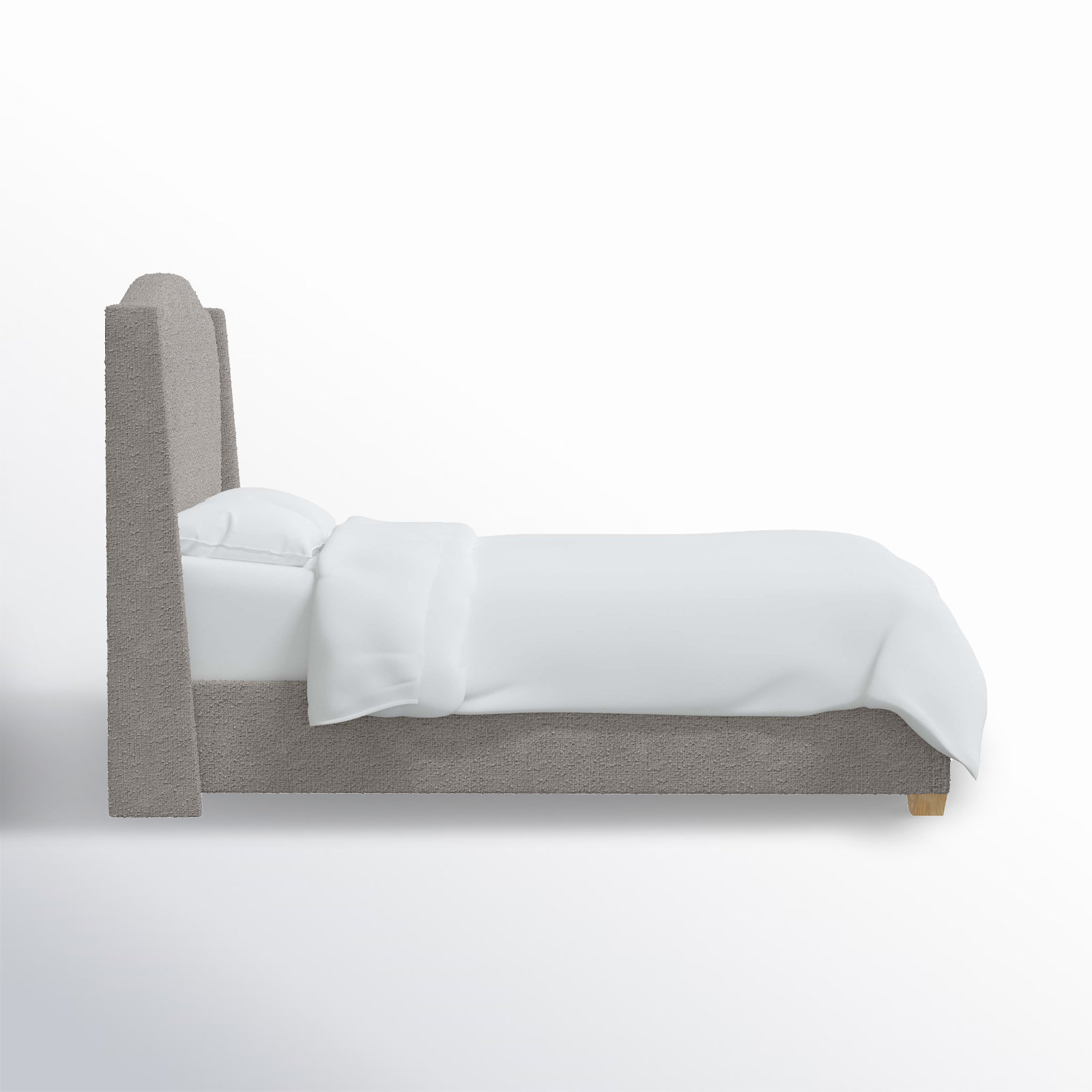 Allis Wingback Platform Bed, King, Classic Elephant Boucle