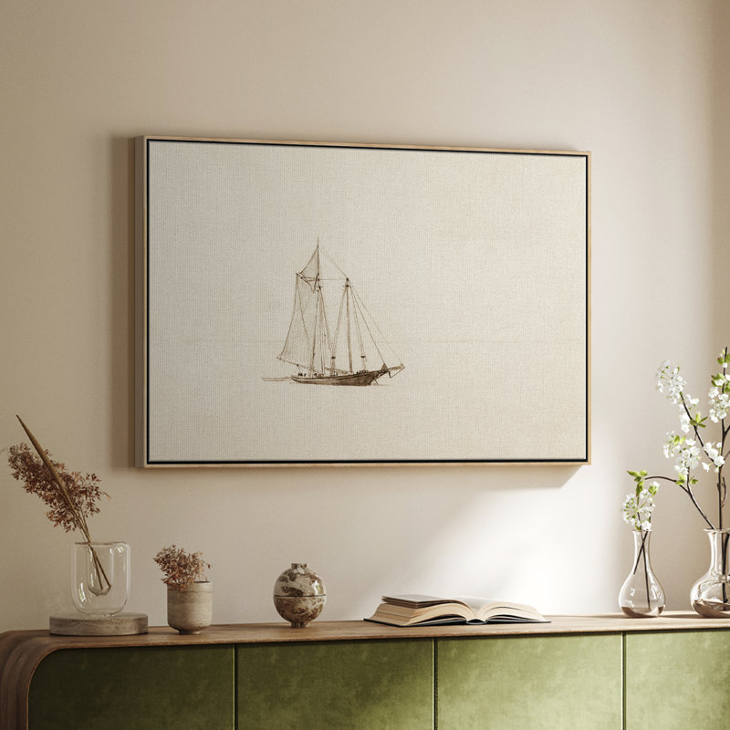 Vintage Nautical-CCV III - Impression sur toile tendue, Toile naturelle avec cadre flottant, H 17 po x l 25 po x P 2 po