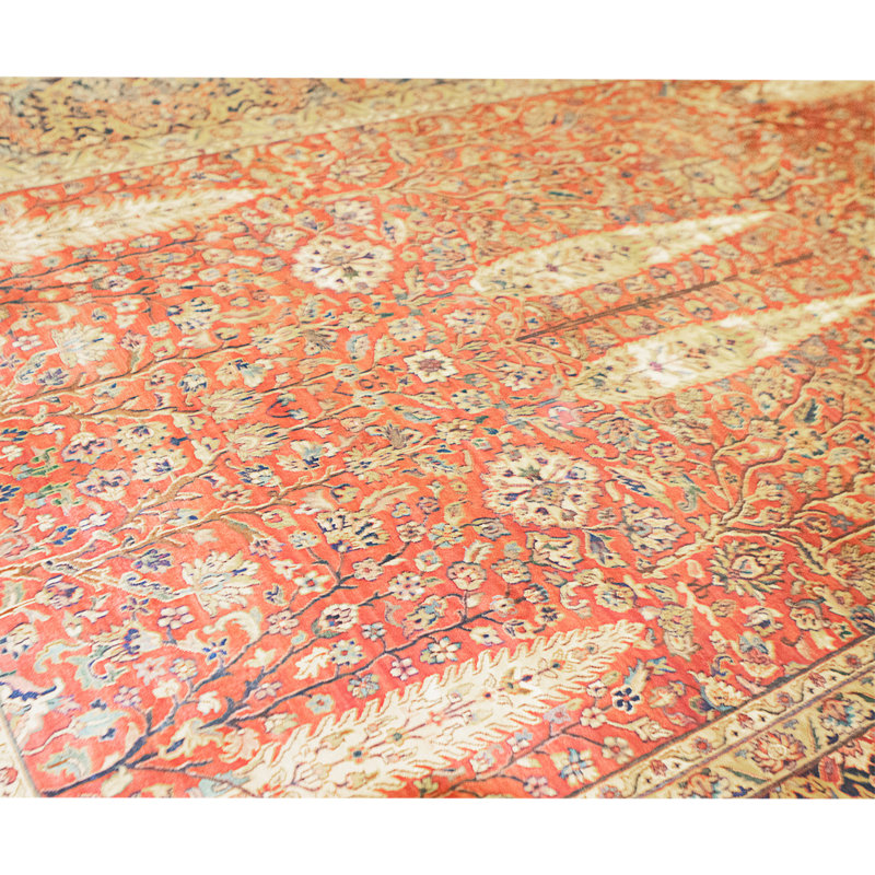 Hand Knotted Wool Area Rug in Red