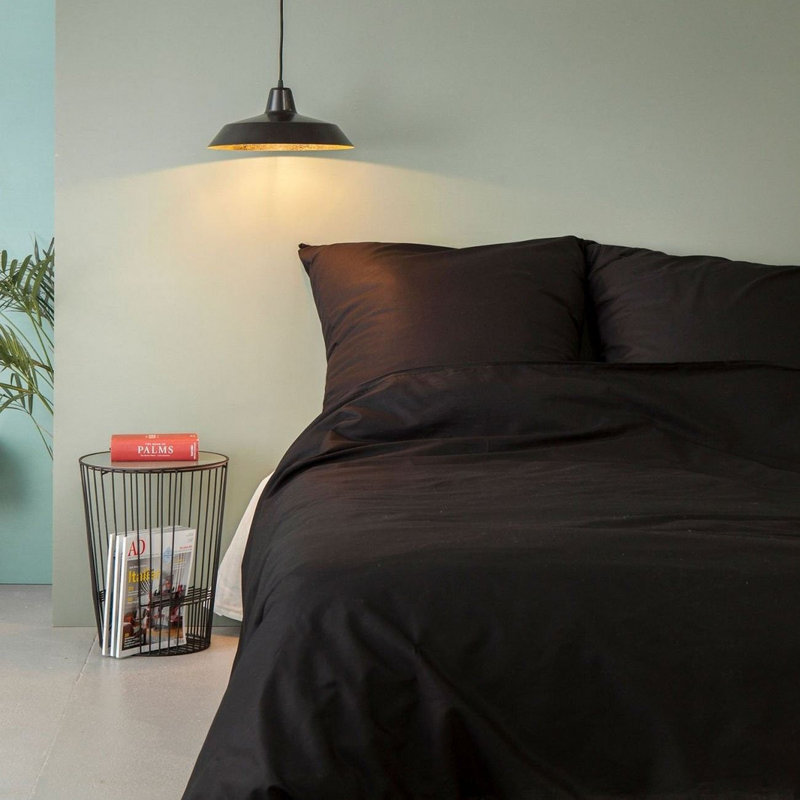 Ensemble de housse de couette simple Ranforce, Lit simple, Noir