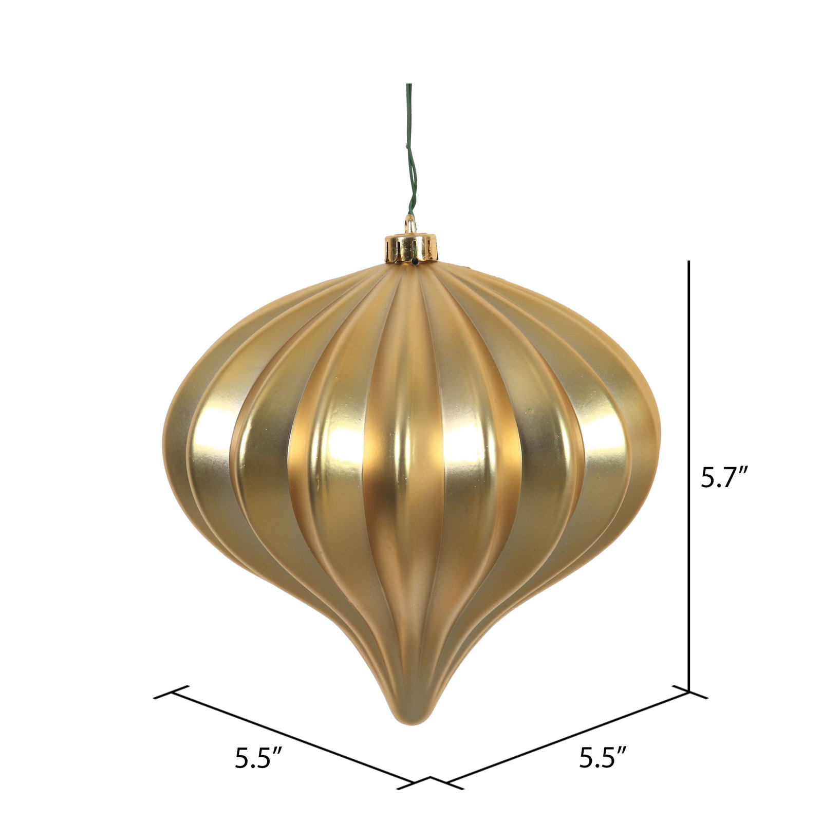 5.7" Onion Christmas Ornament UV, Gold