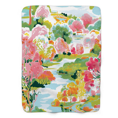 Élégant paysage d'automne - couverture en sherpa de qualité supérieure 1 pièce