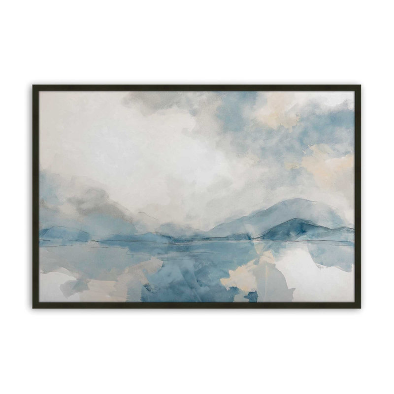 Imprimé de reflets bleus brumeux, H 9 po x l 11 po, Noir satiné