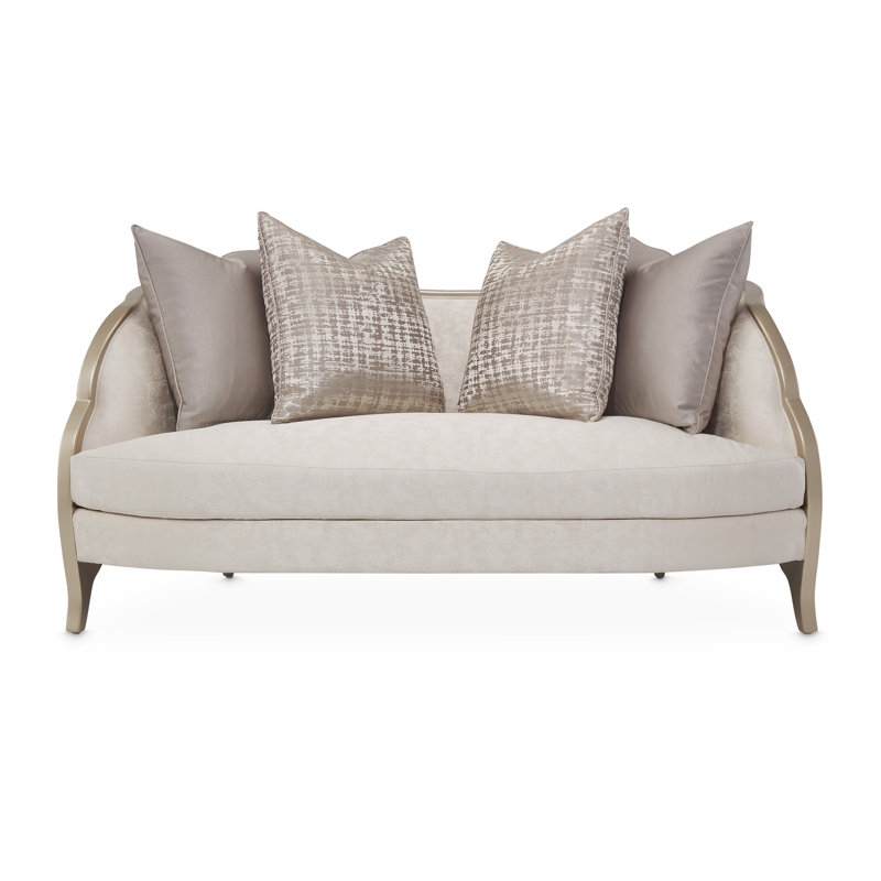 Malibu Crest 70'' Recessed Arm Loveseat, Cloud White 100% Polyester