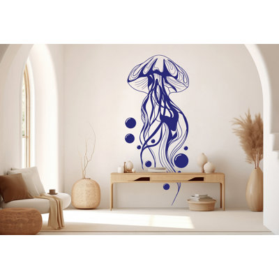 Adhésif décoratif méduse, méduse murale moderne, autocollants muraux, décor de salle de bain méduse, méduse pièce murale méduse 443RS
