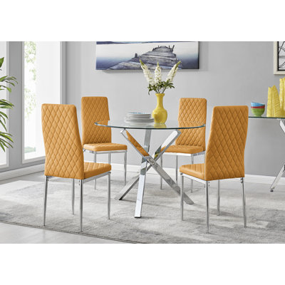 Veston Dining Set with 4 Chairs