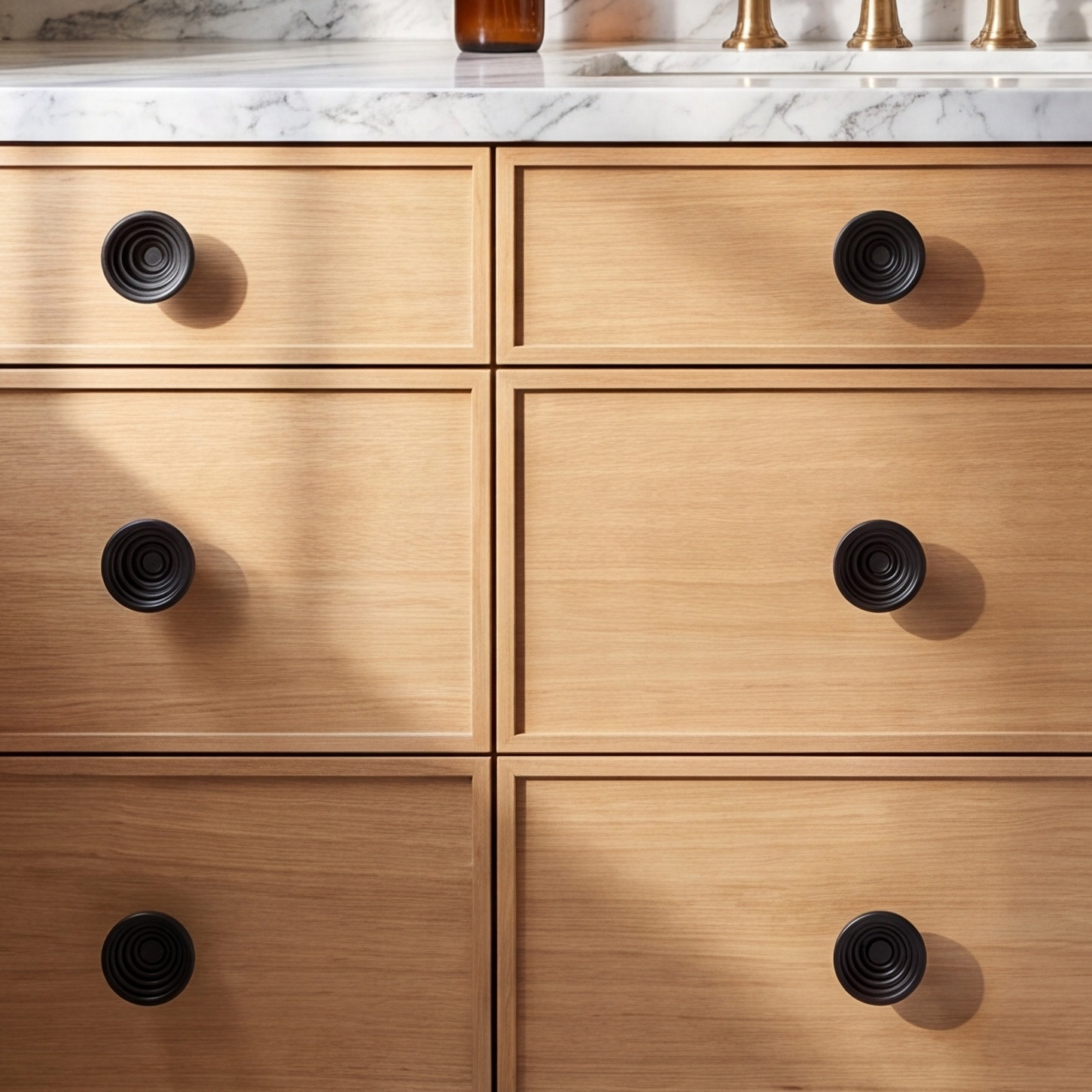 Bowl-Shaped Cabinet Knob, Black, 1 3/16"
