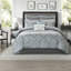 Ensembles de literie en coton luxueux, confort jacquard bleu, grand lit