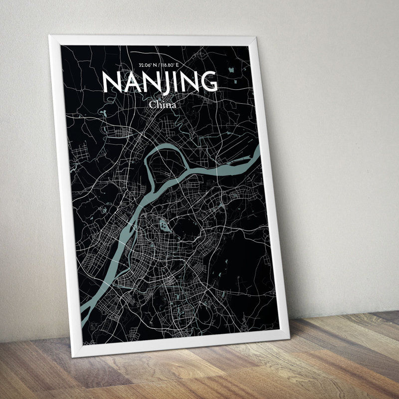 Nanjing City Map - No Frame Print, 50.8cm H x 40.6cm W x 0.13cm D x 0.13 cm D