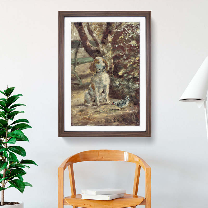 The Artist's Dog by Henri de Toulouse-Lautrec - Picture Frame Painting, 36cm H x 27cm W x 2cm D, Walnut